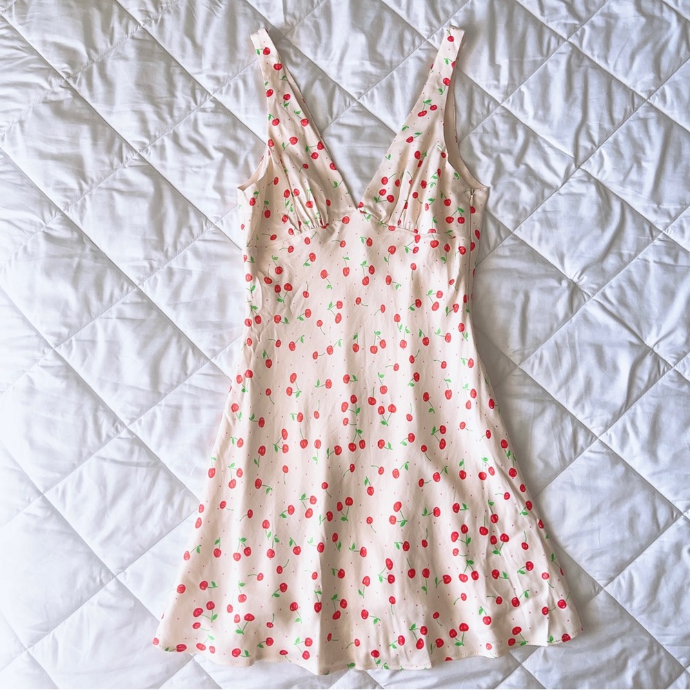 NWT Zara Cherry Satin Dress